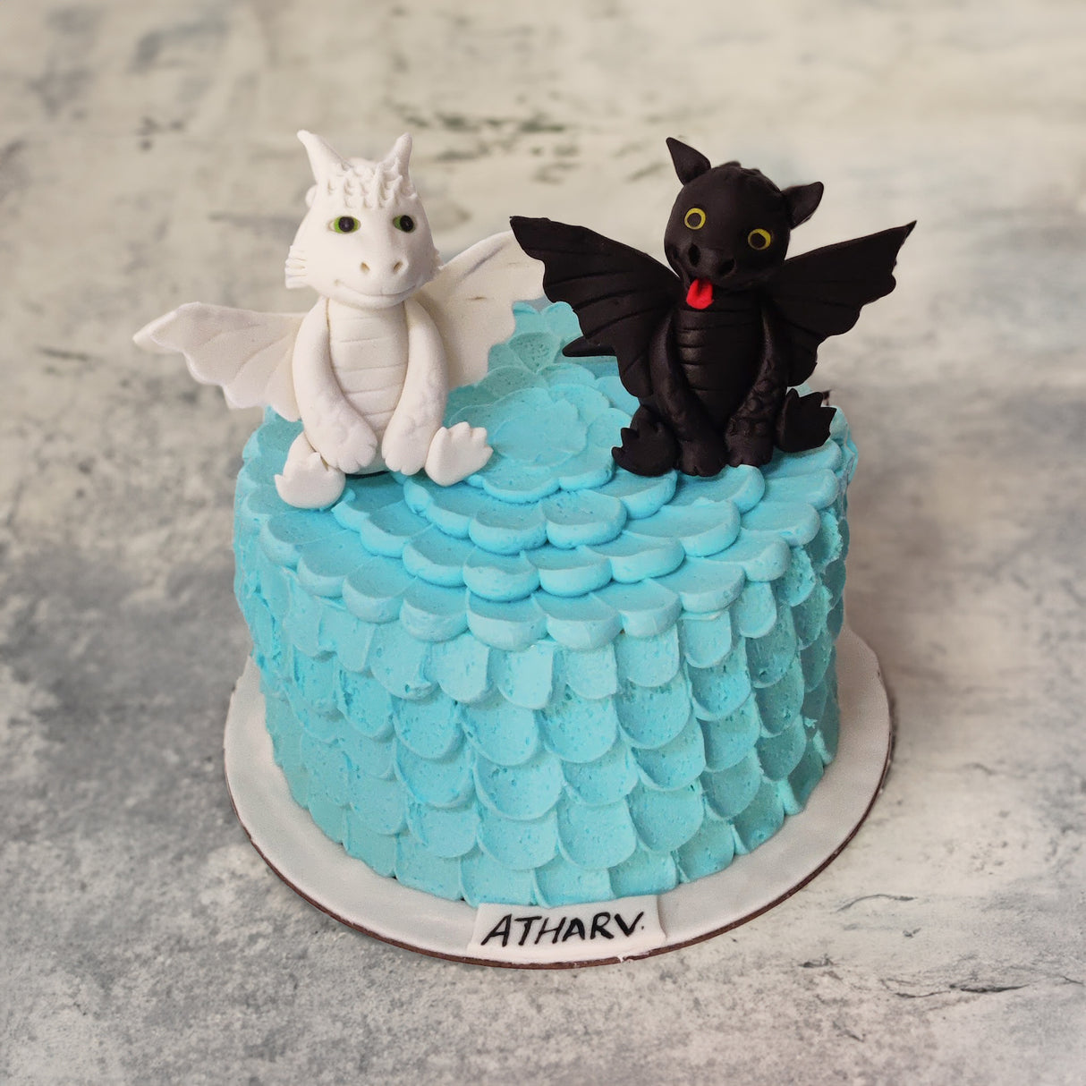 Blue Scale Dragon Cake!