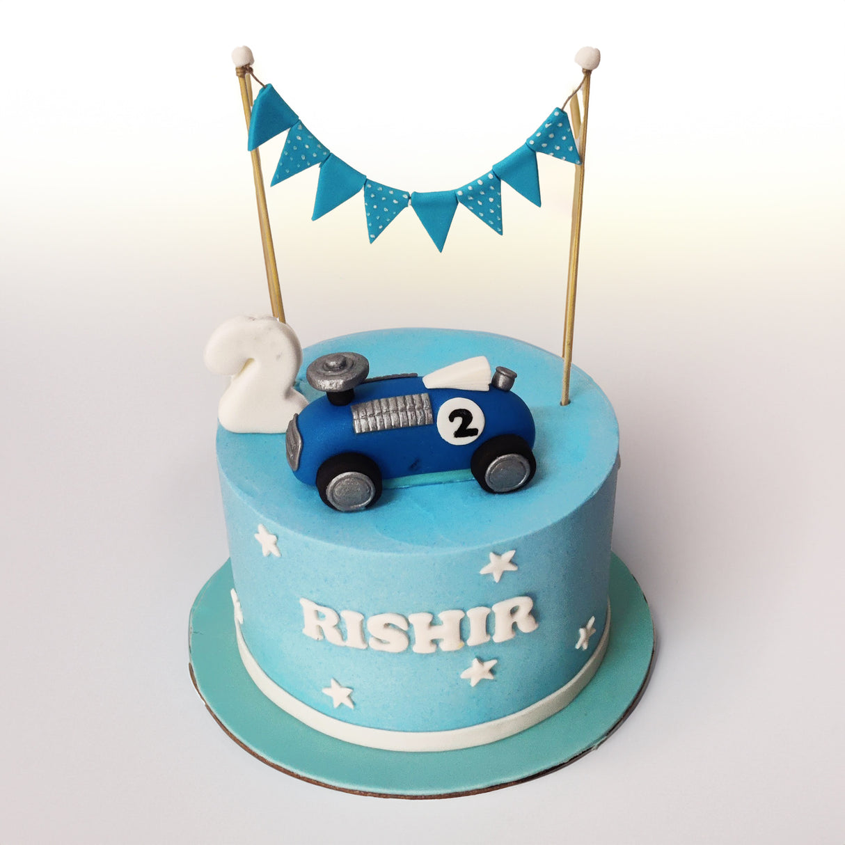 Cute Blue Car Cake