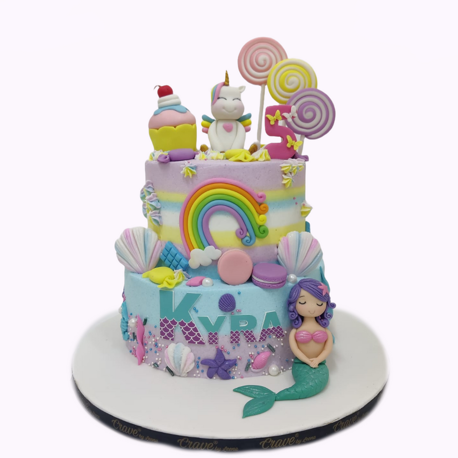 Unicorn Mermaid Cake 🦄 #baker #cakesoftiktok #unicorncaketutorial #me... |  TikTok