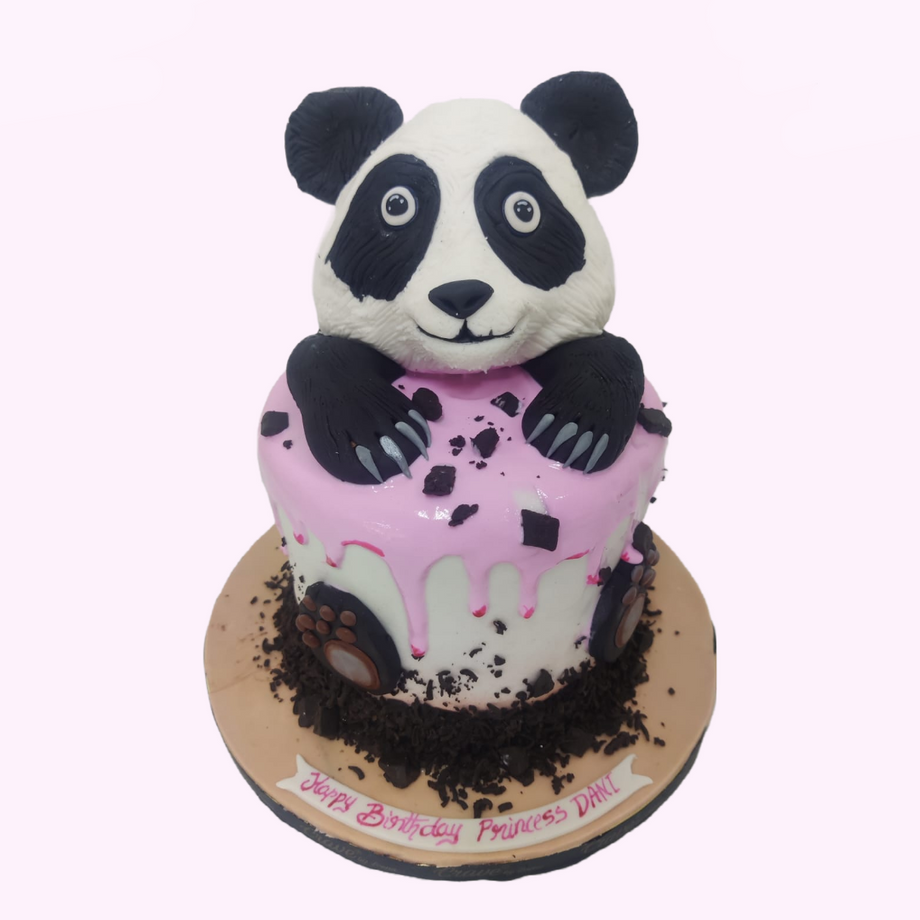 CUTE PANDA BEAR CAKE - 3D Structure Cake Tutorial - YouTube