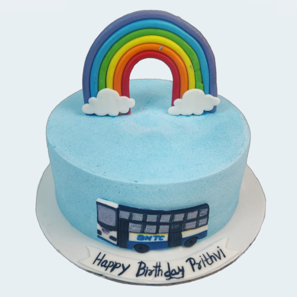 Baby bus design fondant cake | Bus cake, How to make cake, Cake