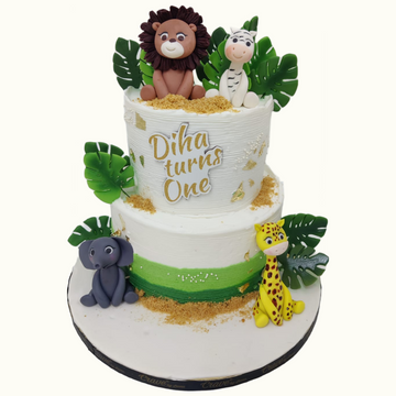 Jungle Animals Cake | Jungle Themed Birthday Cake | Order Custom Cakes in  Bangalore – Liliyum Patisserie & Cafe