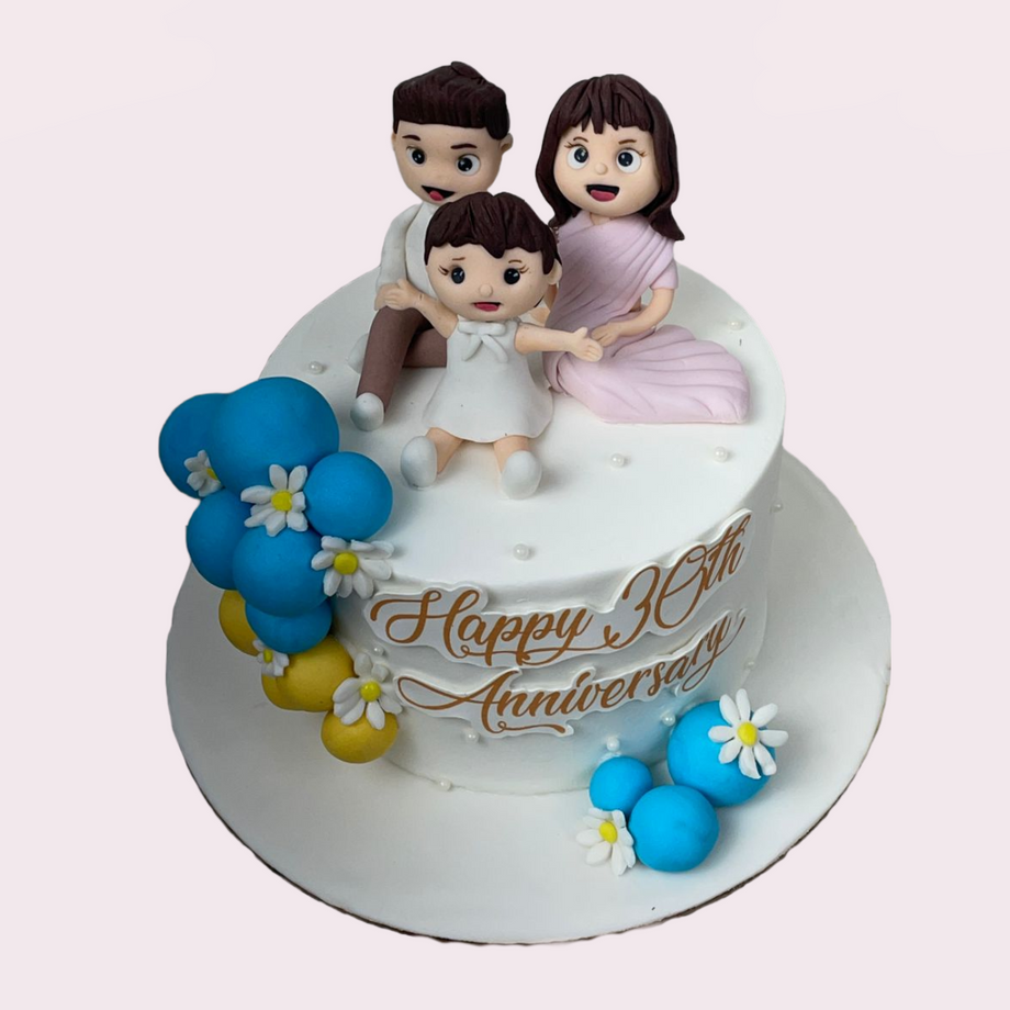Family Togetherness Theme Fondant Cake Delivery In Delhi NCR