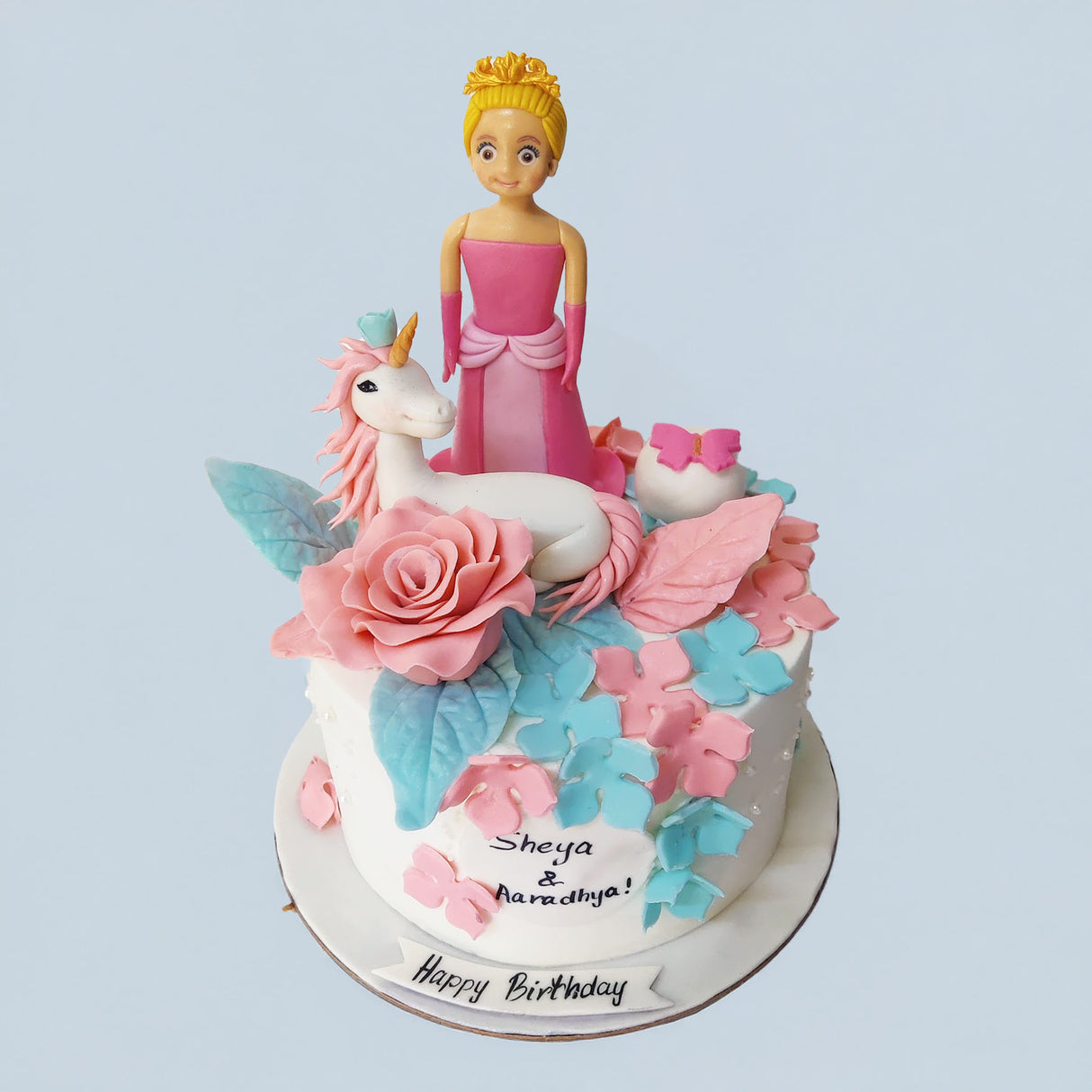 Princess Unicorn Flowers Cake