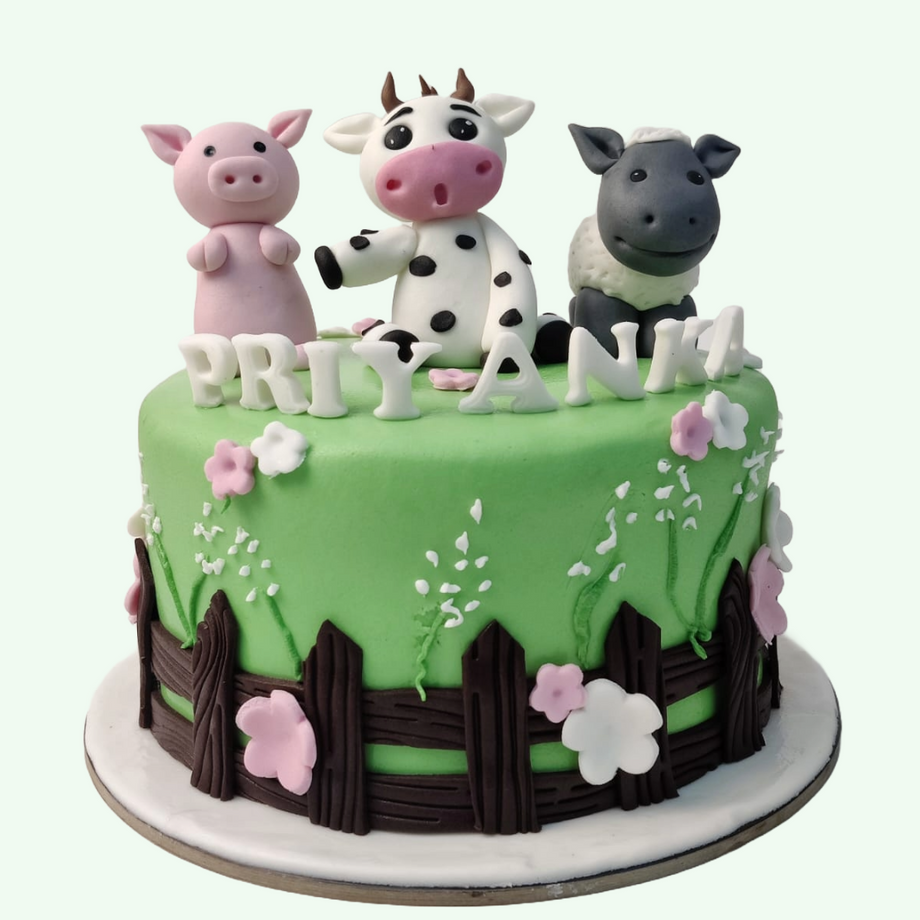 Sleeping Baby in Cow Suit Cake