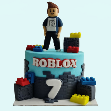 Bolo Roblox  Roblox cake, Block birthday party, Birthday cake