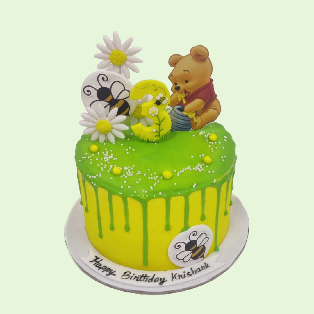 Pooh And Friends Birthday Fondant Cake - Bakersfun