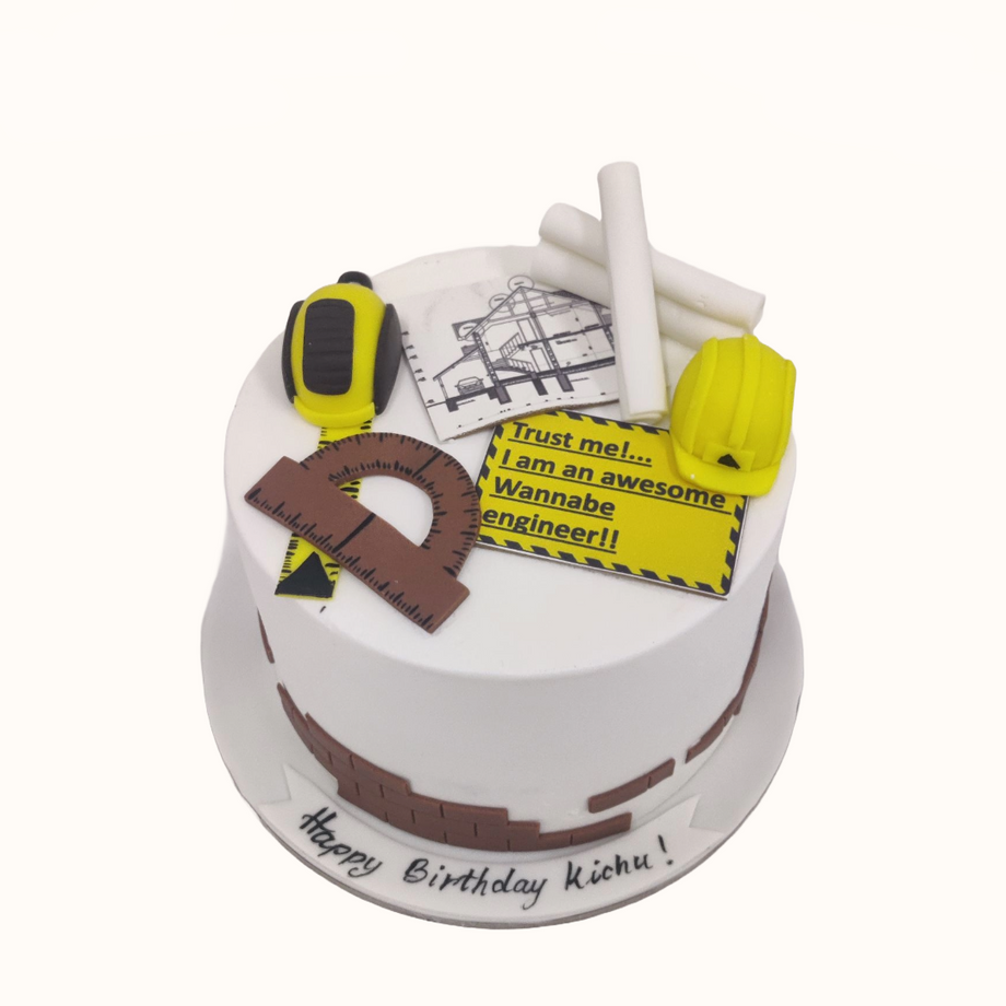 Mechanical Engineering and Fishing Themed 21st Birthday Cake