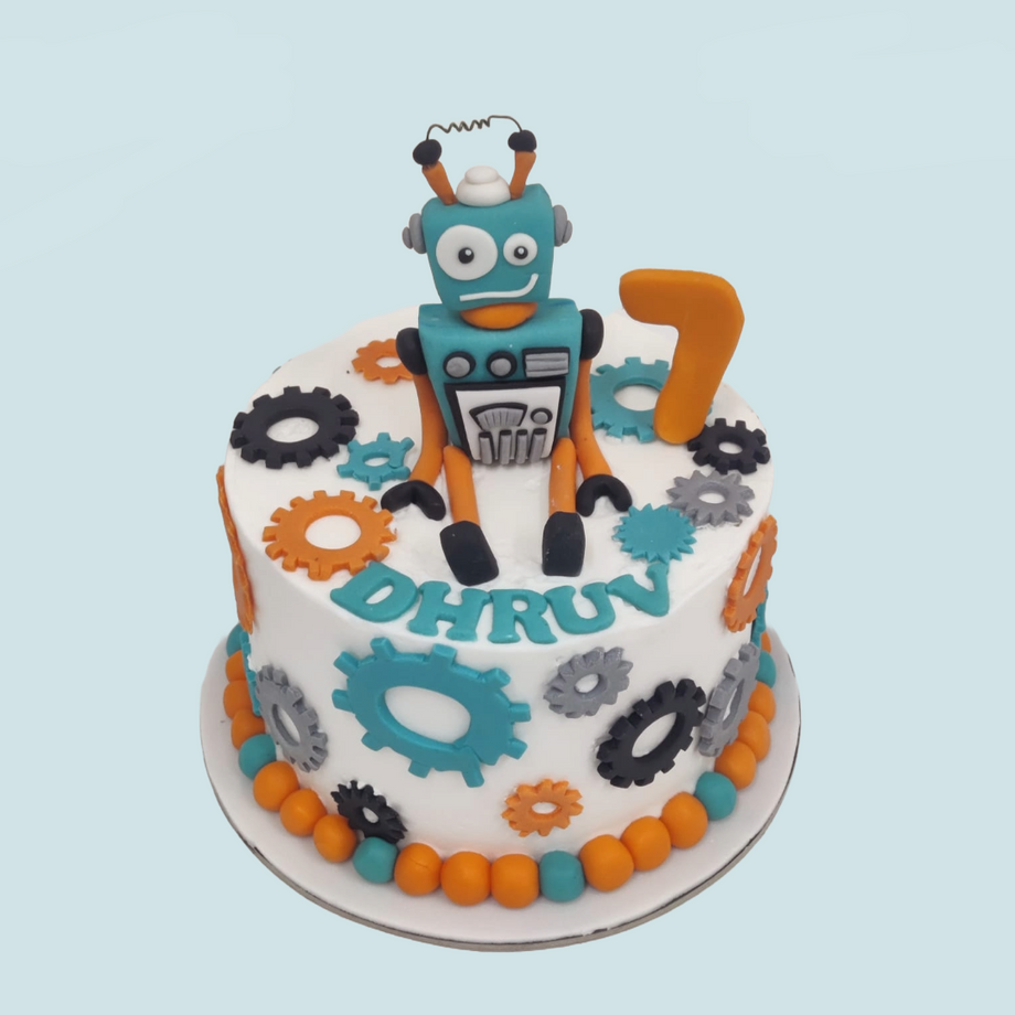 SUPER EASY Robot Birthday CAKE | Pinch of Luck - YouTube