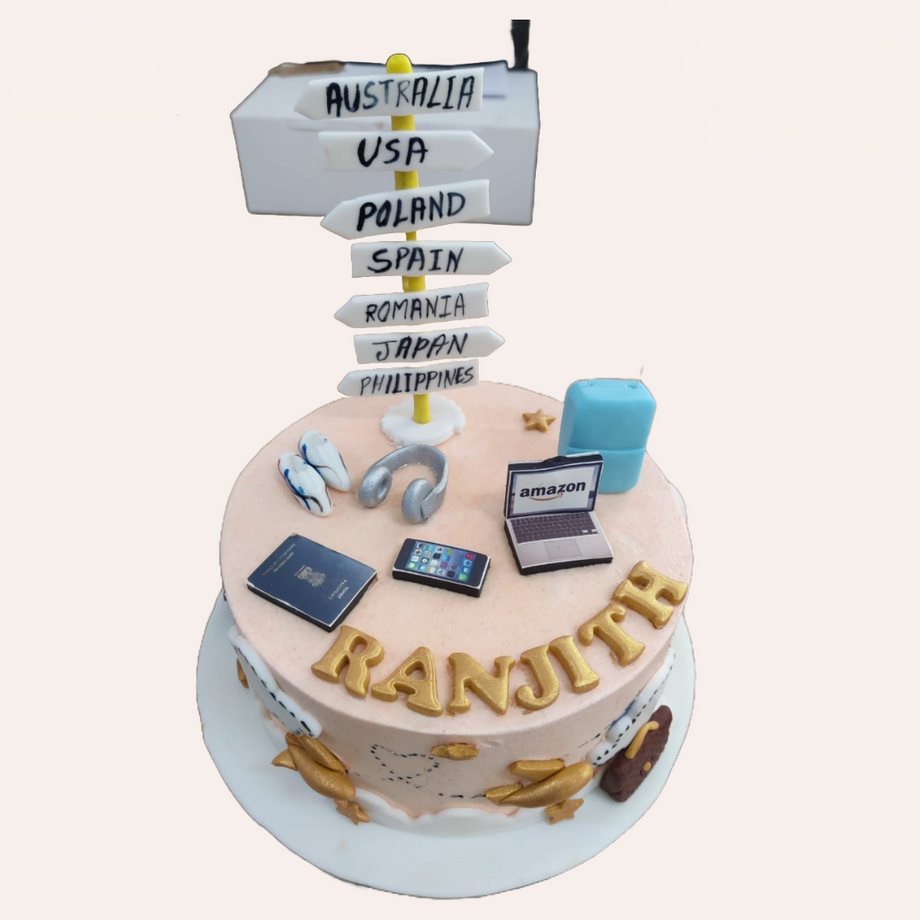 Travelling In Style Customised Theme Cake - Cake Square Chennai | Cake Shop  in Chennai