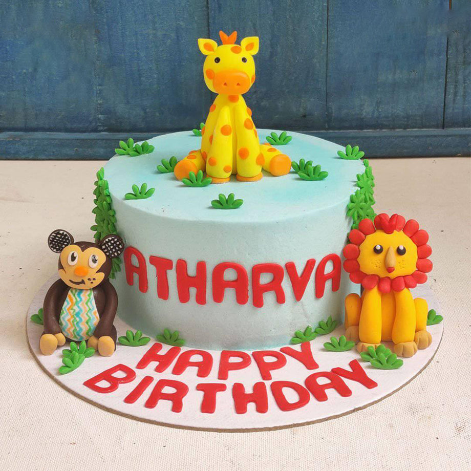 Cakes by geeya - Safari Animals themed 4th Birthday Cake | Facebook
