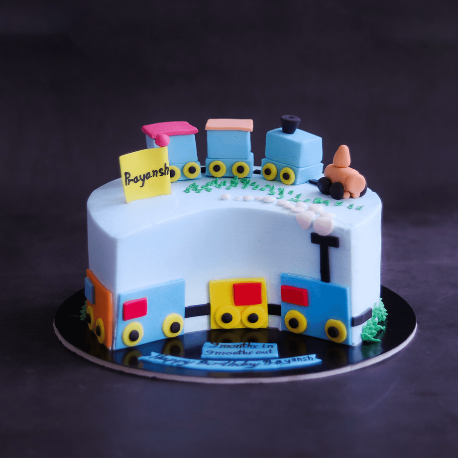 Train Half Birthday Theme Cake - Cake Square Chennai | Cake Shop in Chennai