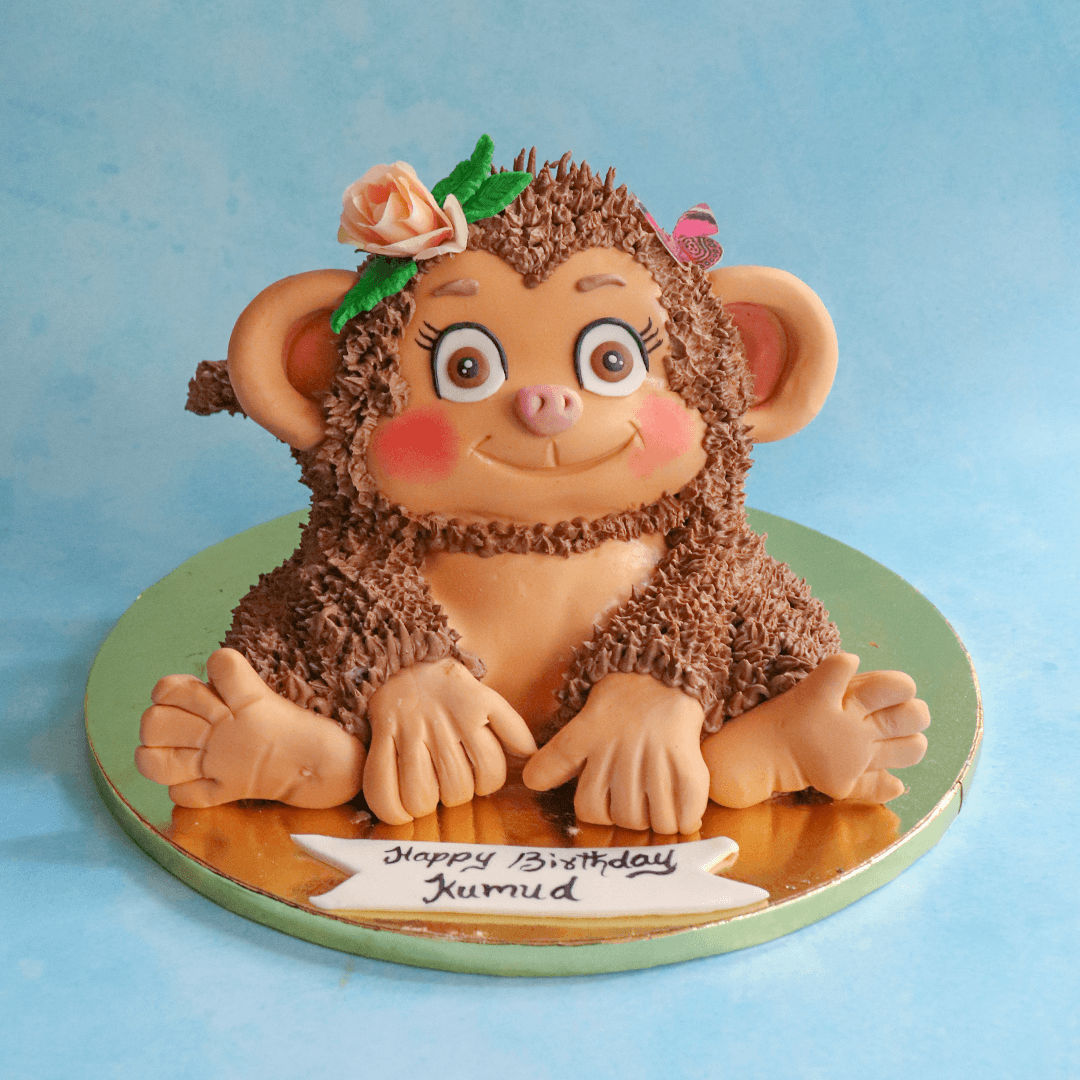 Monkey Face Fondant Cake - BS225 – Circo's Pastry Shop