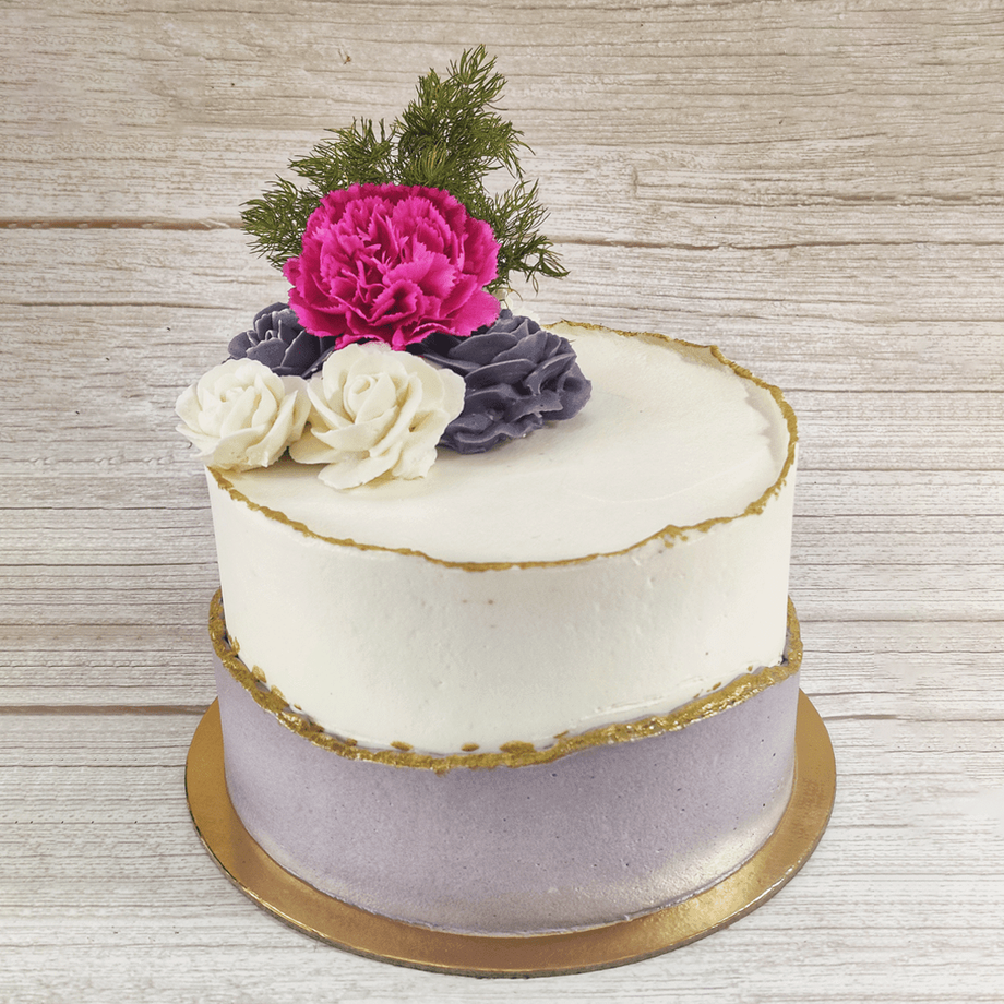 18+ Purple And Gold Wedding Cake