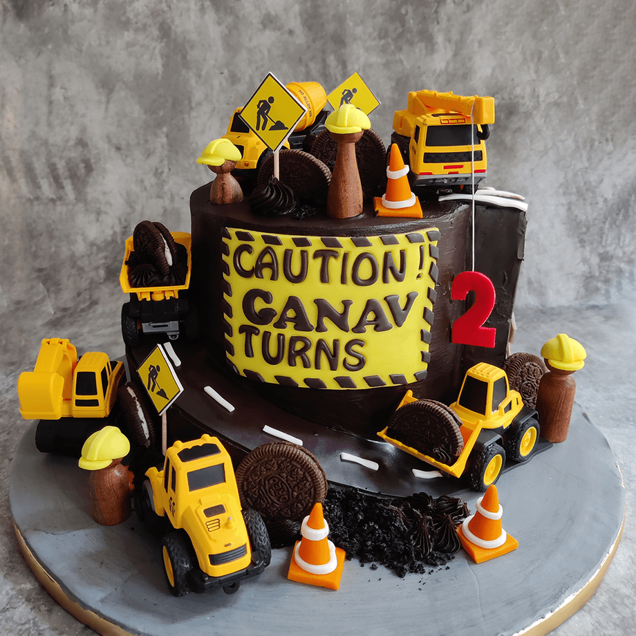 Buldozer Theme Cake