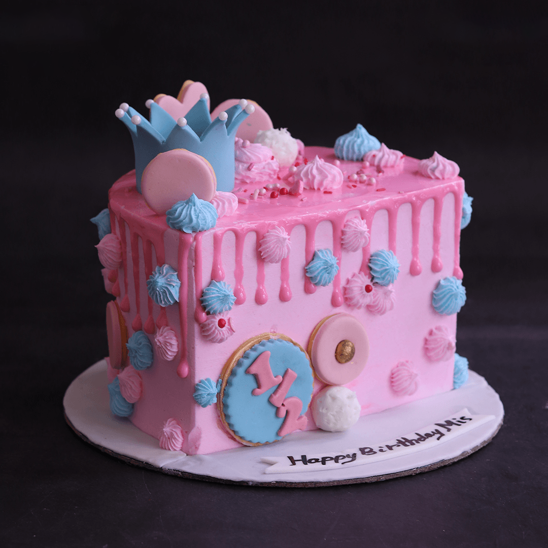 Pink Drip Half Cake - Crave by Leena