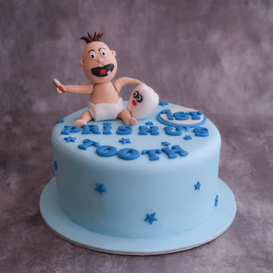 fondant - Detailed information about a 1st tooth cake design - Seasoned  Advice