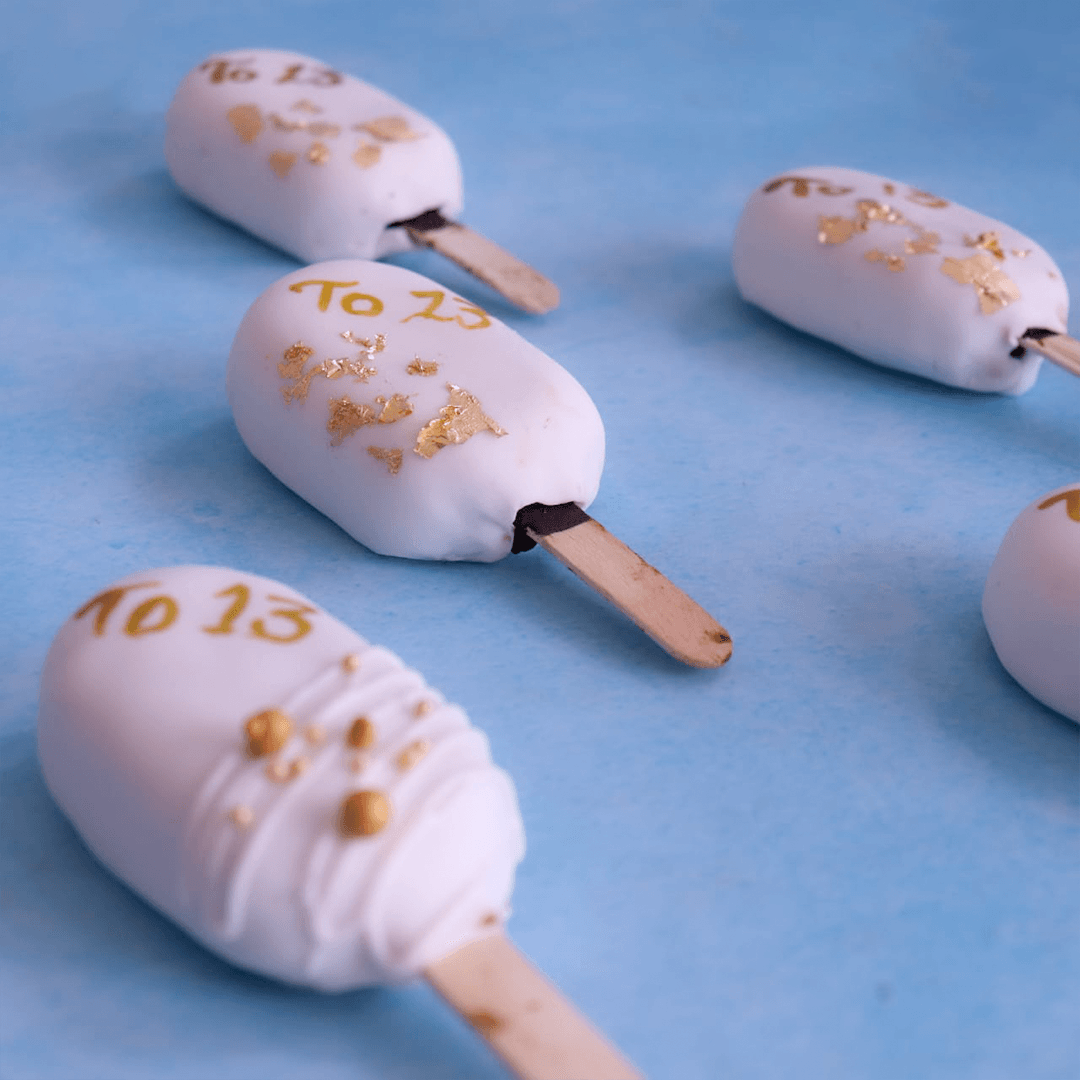 White & Gold Cakesicles - Crave by Leena