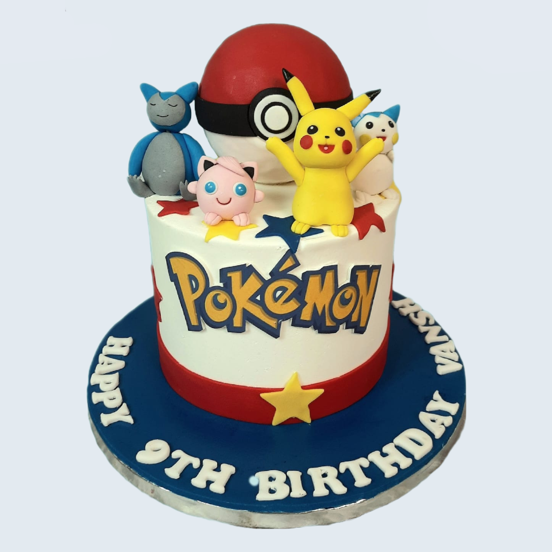 Piece of Cake Fine Bakery and Cafe - A scrumptious two-tier Pikachu theme  sponge cake, decorated some meringue candies. 10+6inch double tier $160+tax  | Facebook
