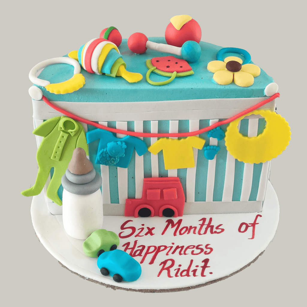 Half Year Birthday Theme Cake - Customized Cakes Online Hyderabad | Online  Cake Delivery | Cakes Corner
