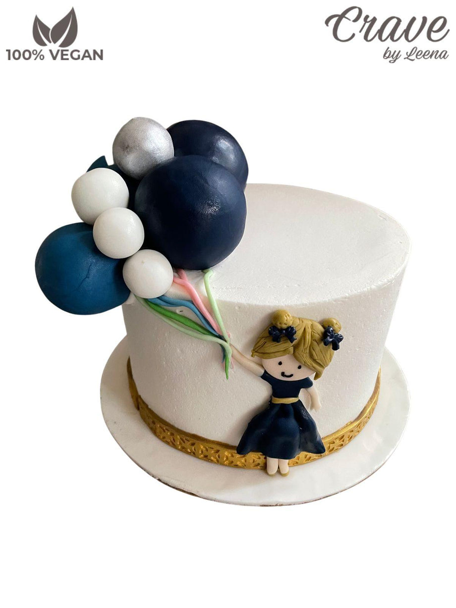 Boy in Hotair Balloon and Paddington bear 1st birthday single tier Cake