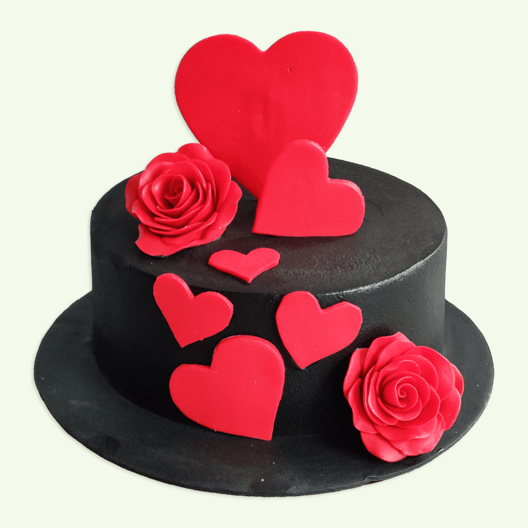 Mini Heart Shape Cake(Red) 200 Gms