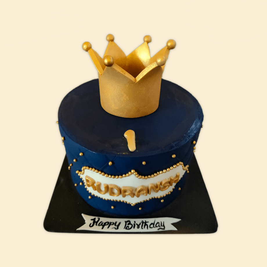 Royal Black King Crown Theme Cake