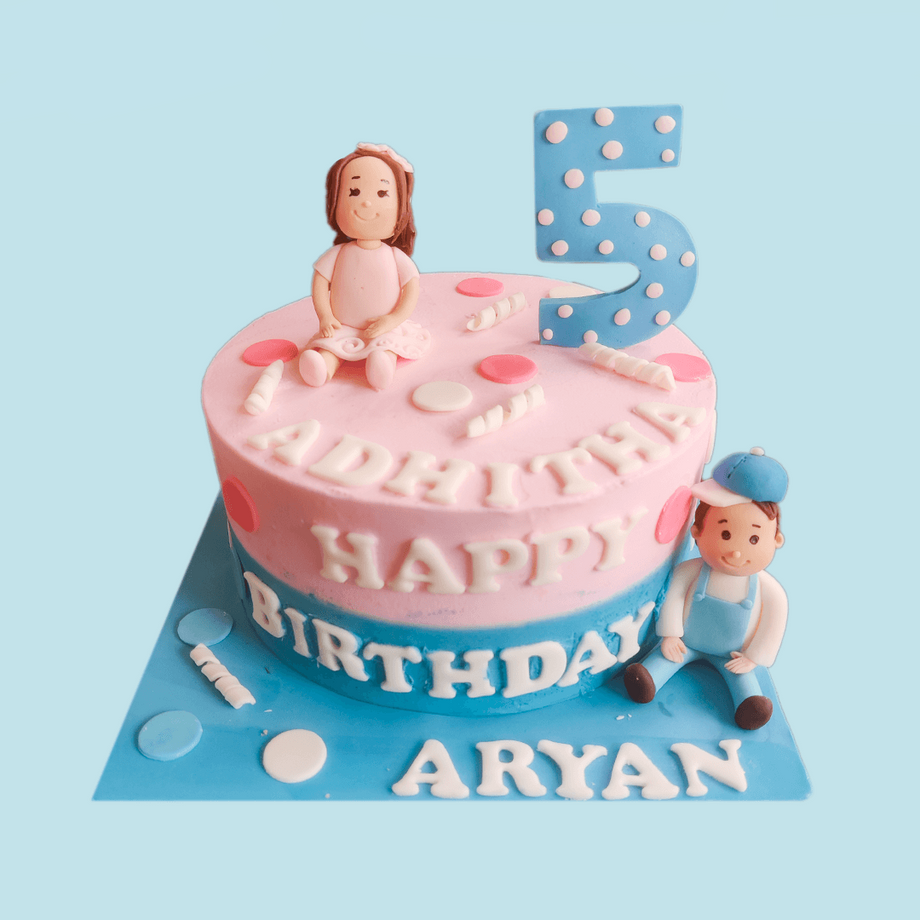 Book Half Birthday Twin Theme Cake