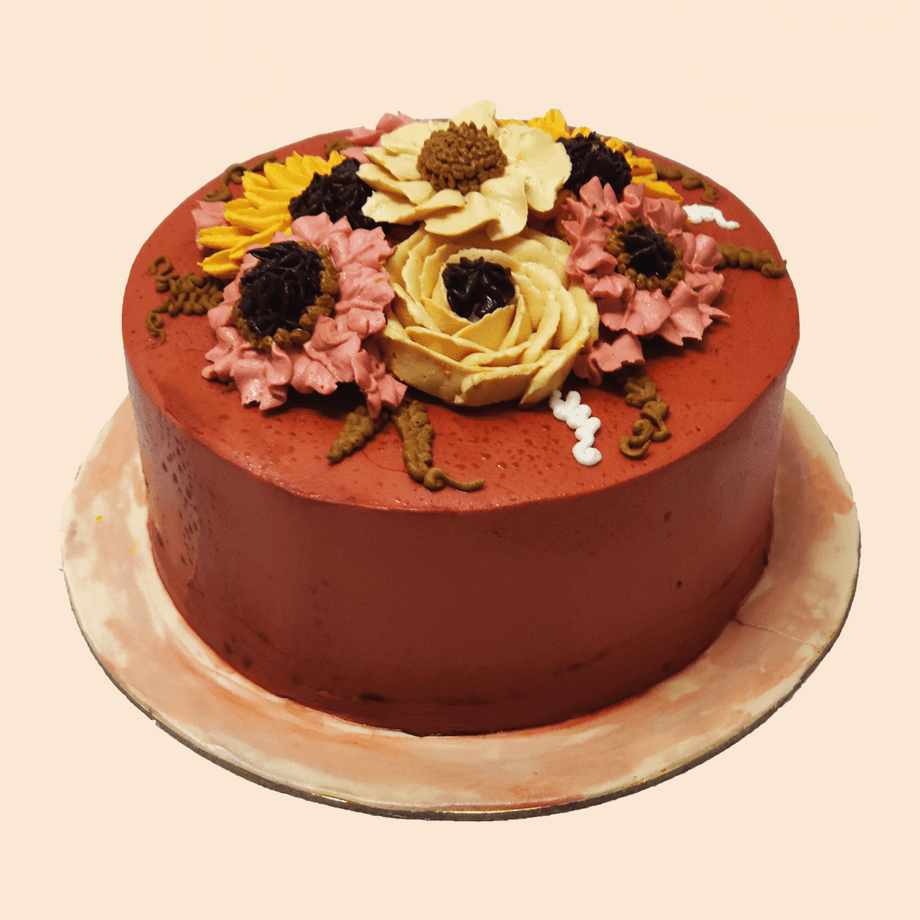Floral Grey Cake. Customized Cakes Bakery. Noida & Gurgaon – Creme Castle