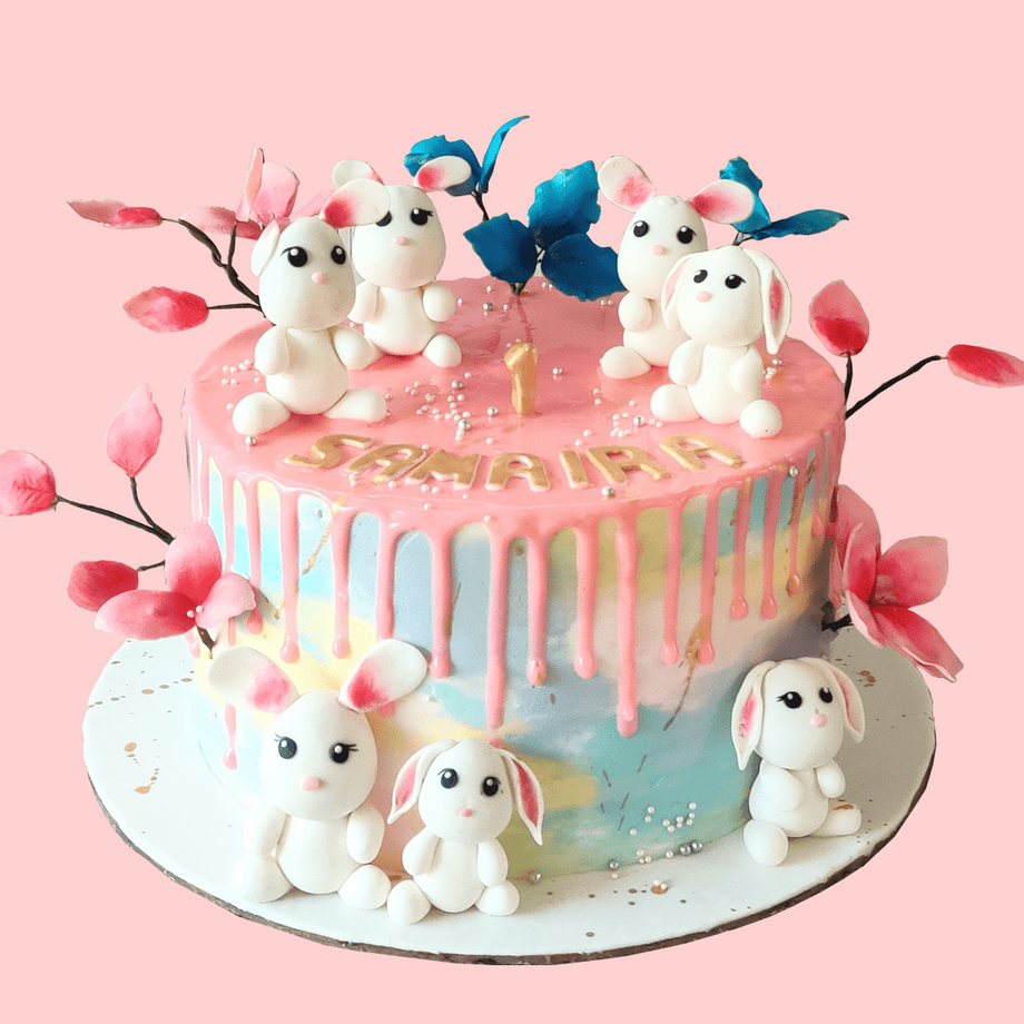 Rabbit/Bunny Cake Singapore/ Kids birthday party cake SG - River Ash Bakery