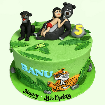50 Jungle Book Cake Design (Cake Idea) - October 2019 | Jungle book cake, Jungle  book birthday, Jungle theme cakes