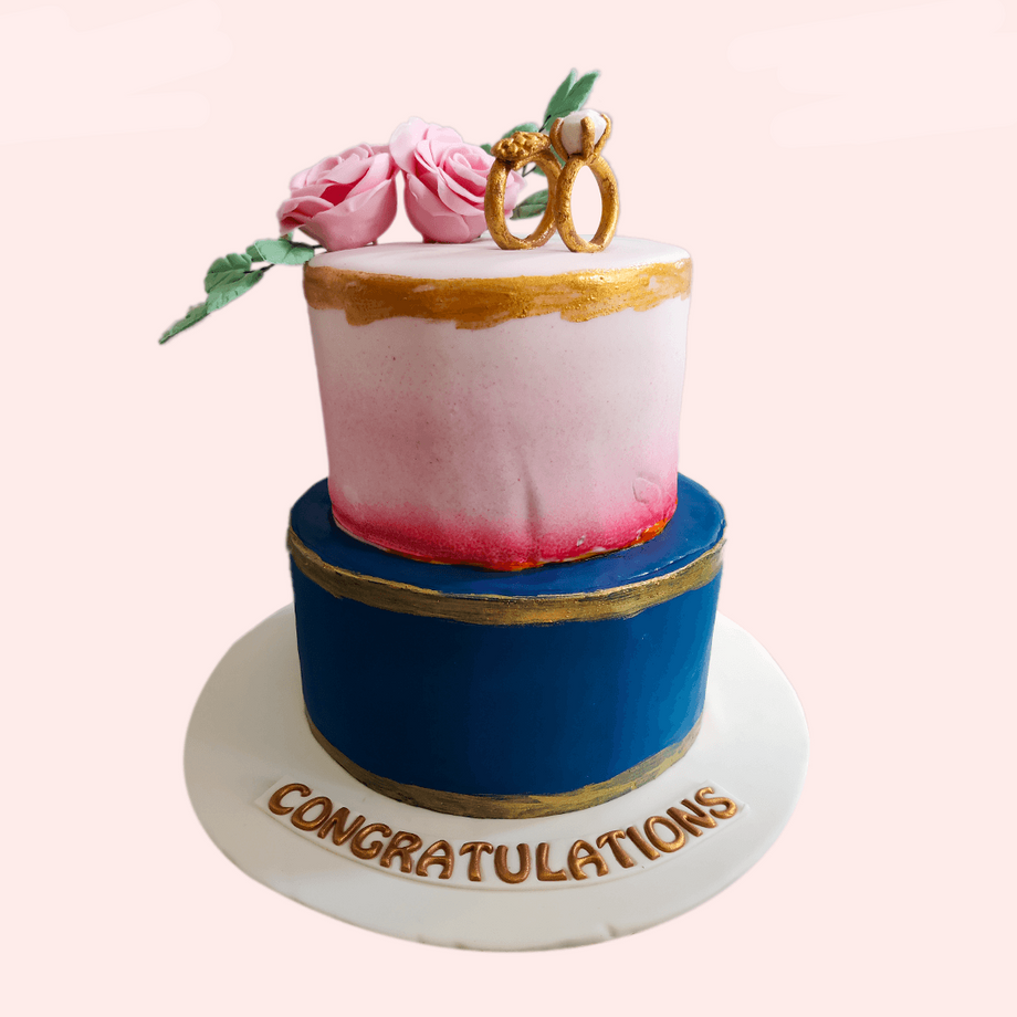 Simply and Quick Engagement Cake Design - YouTube