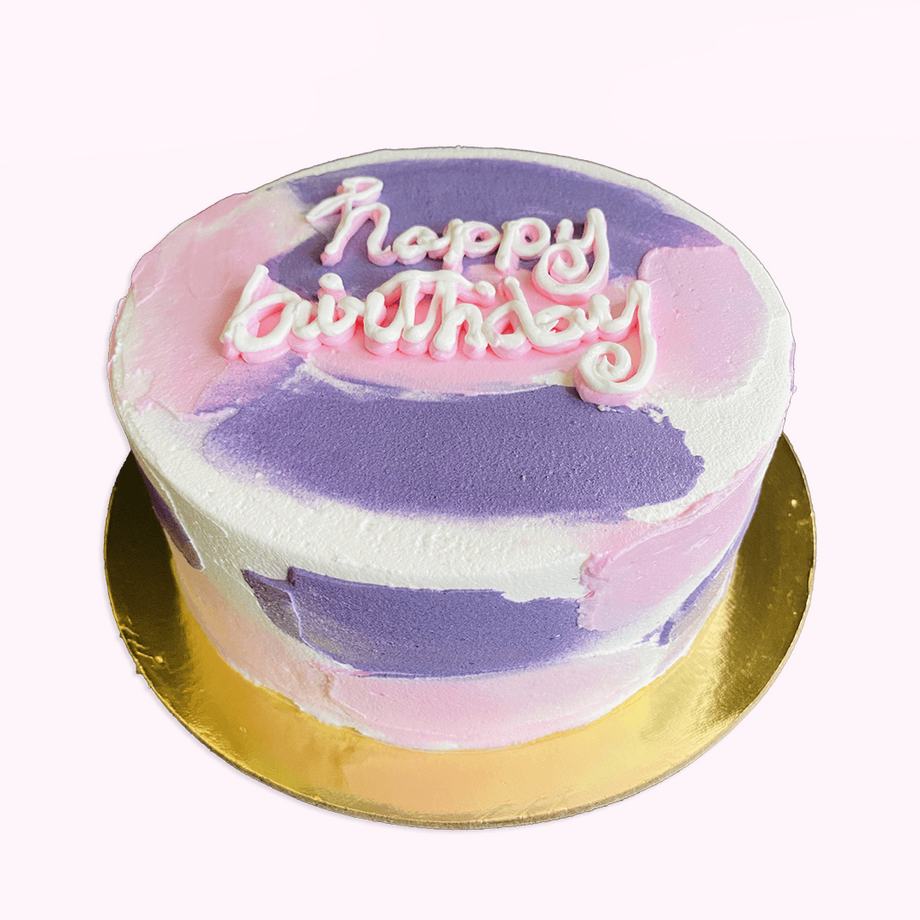 Purple Birthday Cake | Fresh Cream Cake | Vegetarian Cake | Egg Free Cake