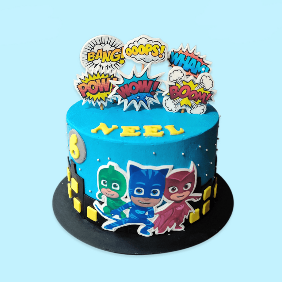 Pj Masks Cat Boy Gekko and Owlette Red Blue Green Background Edible Ca – A  Birthday Place