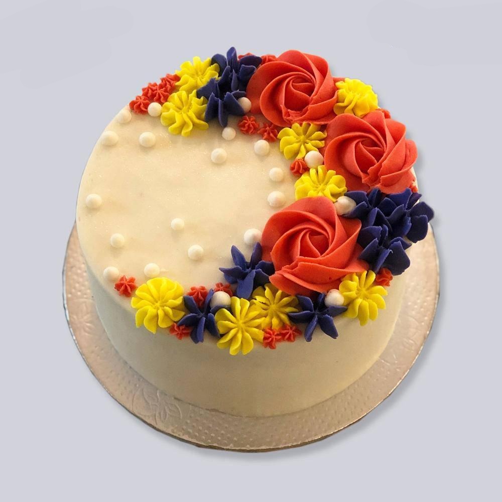 Tall Rosette cake | Blue birthday cakes, Blue drip cake, Elegant birthday  cakes