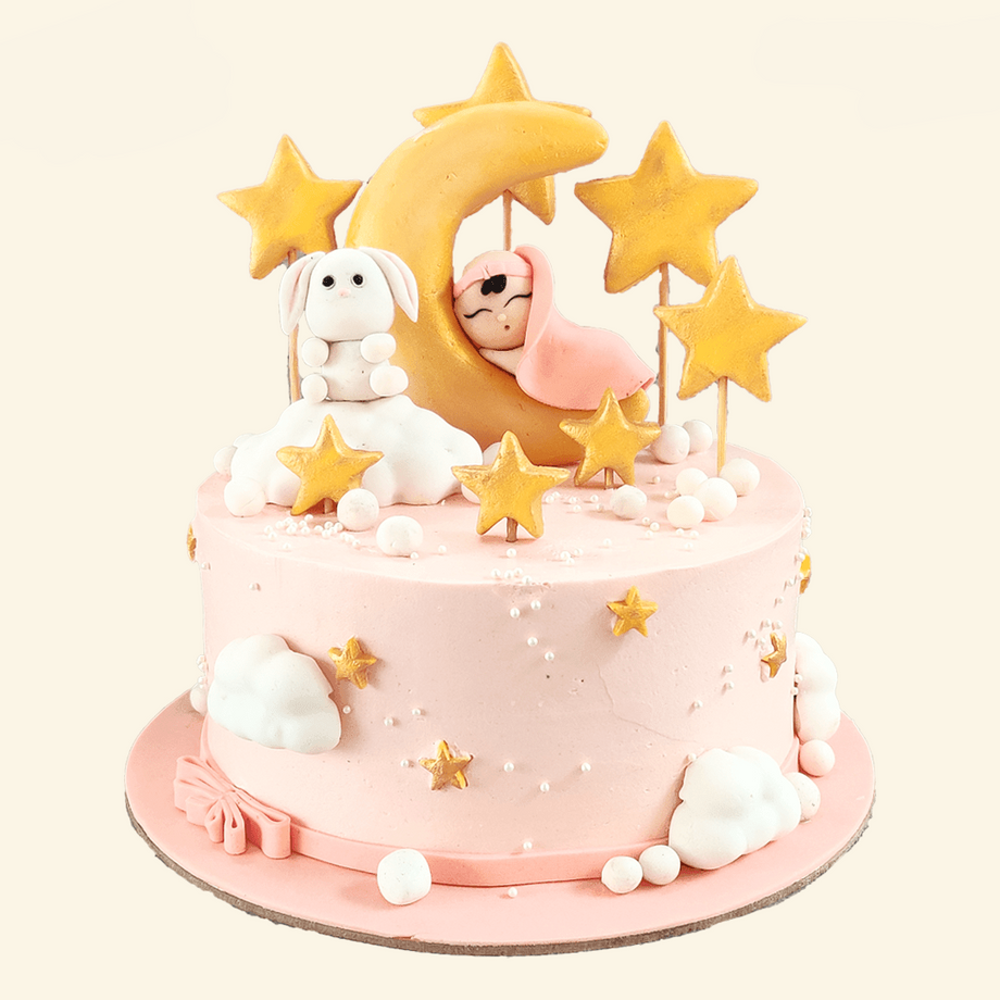 Baby Sleeping Baby Shower Cake - BS046 – Circo's Pastry Shop