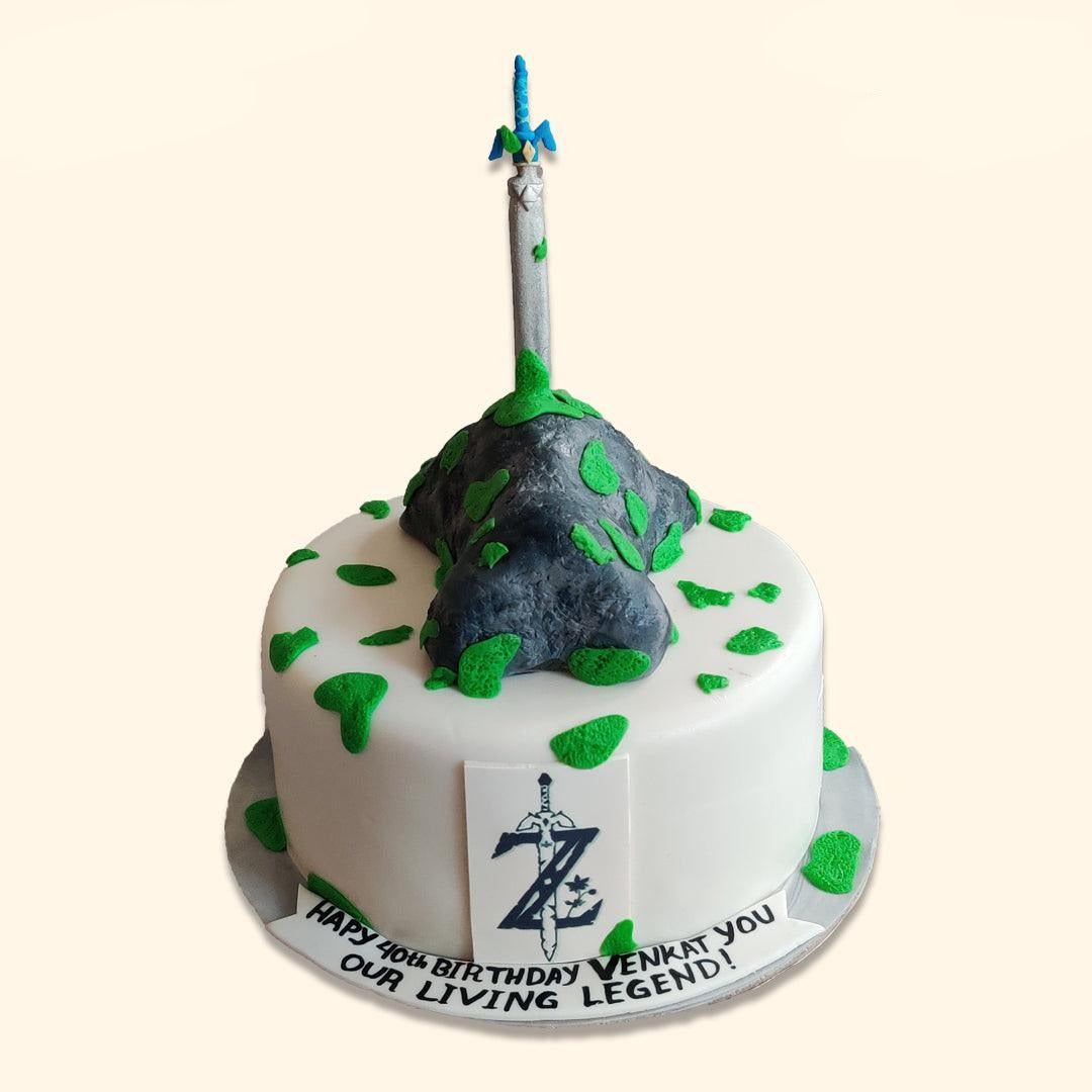 Zelda, Link, Sword, Sheild Cake - CakeCentral.com